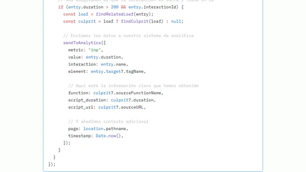 Debugging de INP: Del 'algo va lento' al 'esto es lo que lo rompe'