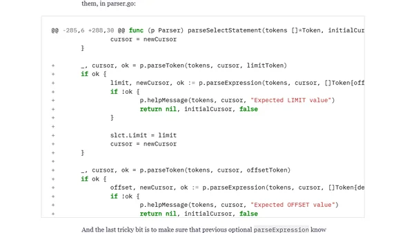 Extending gosql to supporting LIMIT and OFFSET