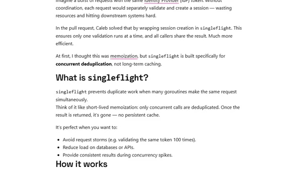 Go's singleflight package and why it's awesome for concurrent requests