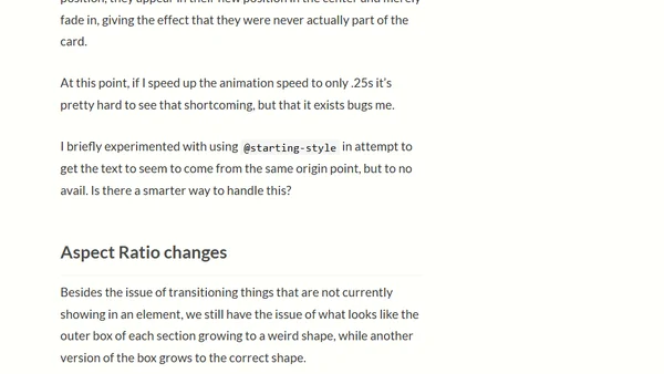 First adventures in View Transitions