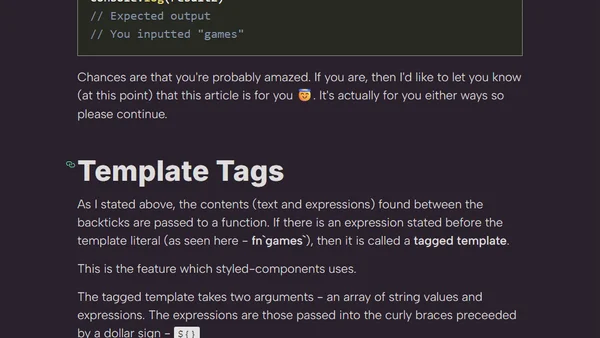 Template Literals: What You Probably Didn't Know