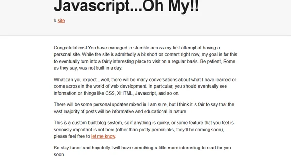 CSS, XHTML and Javascript...Oh My!!