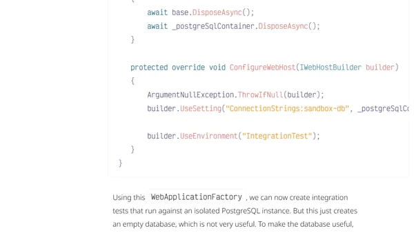 Writing isolated (integration)tests with TestContainers