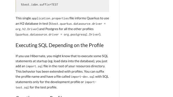 Configuring A Quarkus Application With Profiles