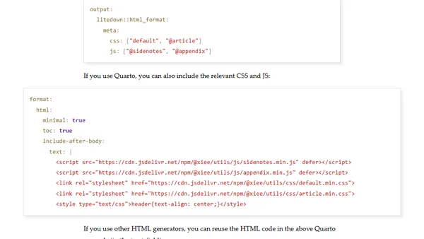 A Simple HTML Article Format