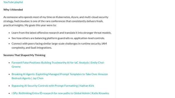 What I Learned at fwd:cloudsec North America 2025