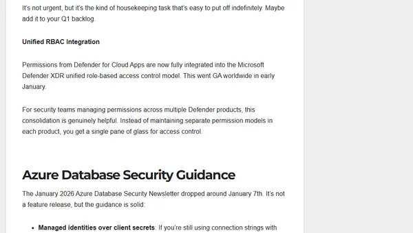 Azure Security Updates in January 2026