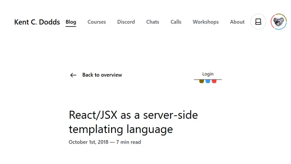 React/JSX as a server-side templating language