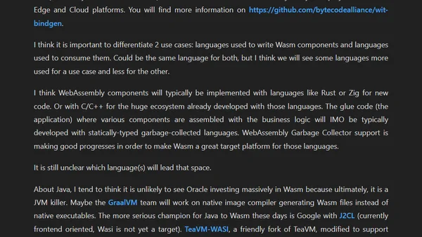 WebAssembly impact on programming languages