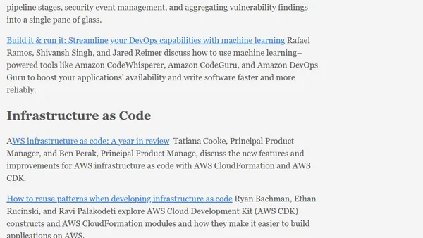 re:Invent 2022 DevOps and Developer Productivity Playlist