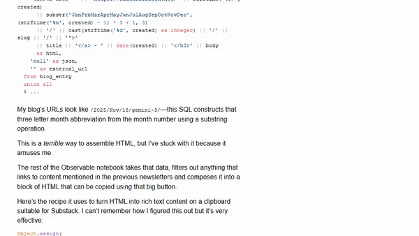 How I automate my Substack newsletter with content from my blog