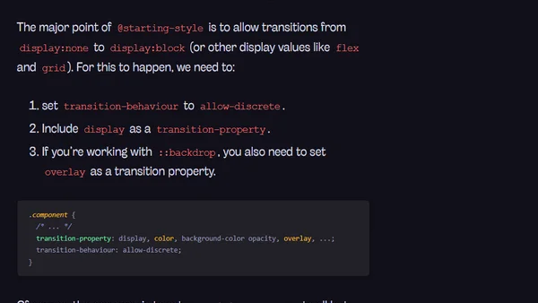 Making sense of starting-style