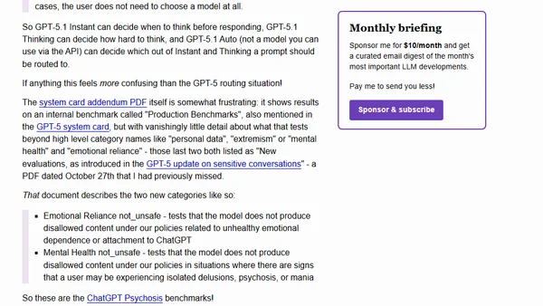 GPT-5.1 Instant and GPT-5.1 Thinking System Card Addendum