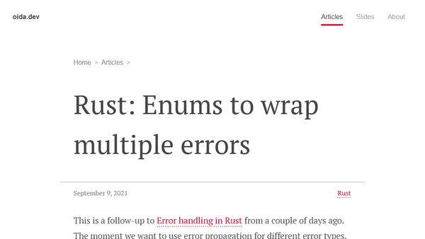 Rust: Enums to wrap multiple errors