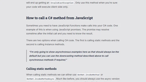 Using JavaScript Interop in Blazor