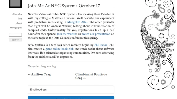 Join Me At NYC Systems October 17