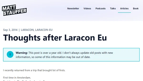 Thoughts after Laracon Eu