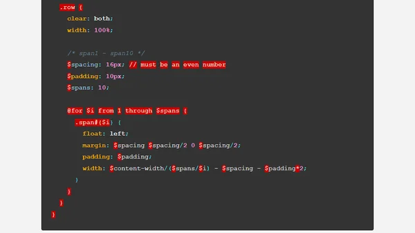 Quick 960 Grid with SASS