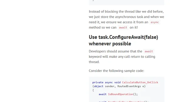 Code tips to keep the UI responsive