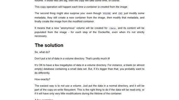 Putting data in a volume in a Dockerfile