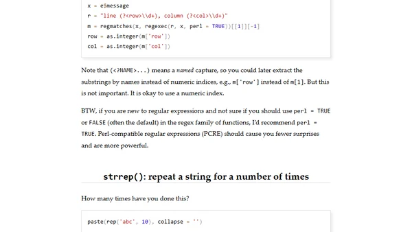 Three Useful Functions in Base R: `regexec()`, `strrep()`, and `append()`