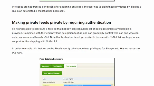Delegate feed privileges to other users on MyGet