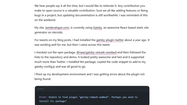 Any contribution to Open Source is valuable