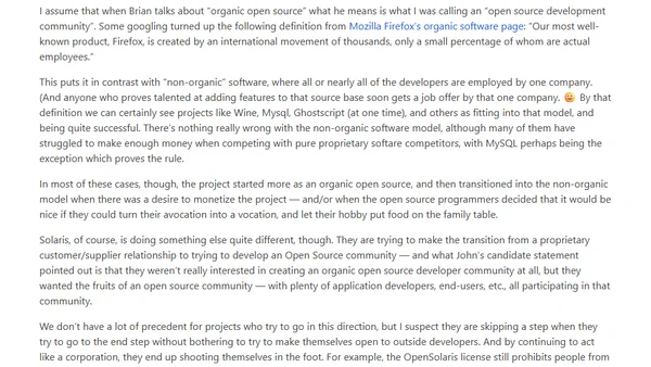 Organic vs. Non-organic Open Source