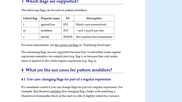 ECMAScript 2025 feature: regular expression pattern modifiers