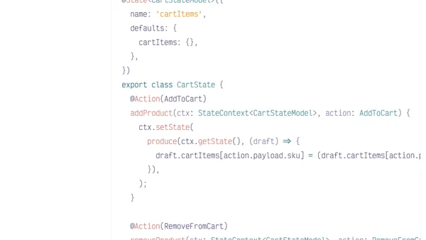 Simple state mutations in NGXS with Immer