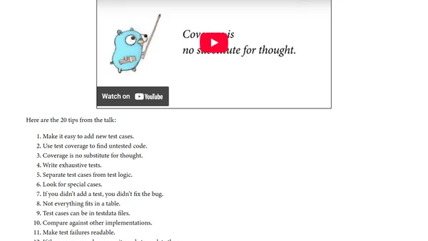 Go Testing By Example