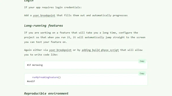 Investing time into developer tools