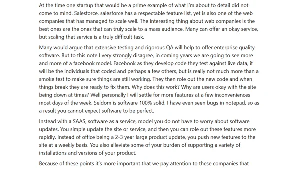 Web, Scalability, SAAS