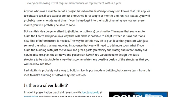 What can routers at Centre Pompidou teach us about software evolution?