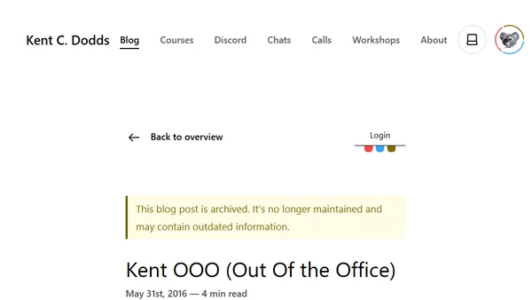 Kent OOO (Out Of the Office)