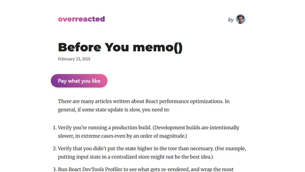 Before You memo()