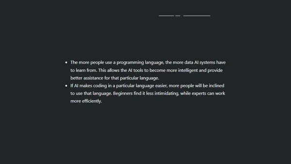 AI's influence on programming language trends