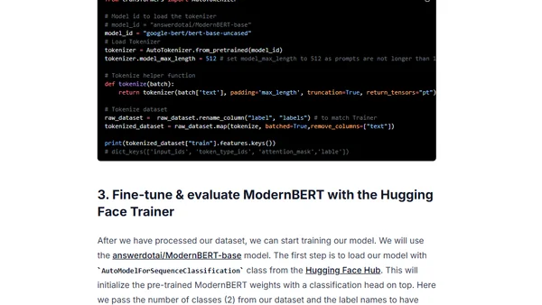 Fine-tune classifier with ModernBERT in 2025