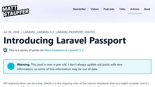 Introducing Laravel Passport