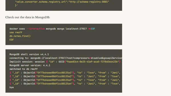 Streaming XML messages from IBM MQ into Kafka into MongoDB
