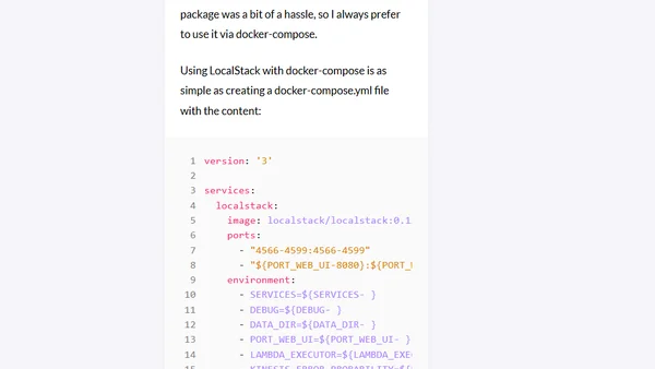 Useful tools for local development with AWS services