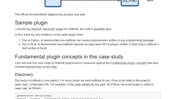 Plugins case study: mdBook preprocessors
