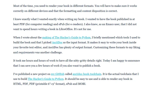 AsciiDoc book toolchain released