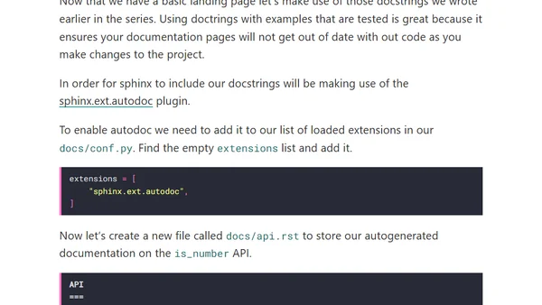 Documenting Python projects with Sphinx and Read the Docs