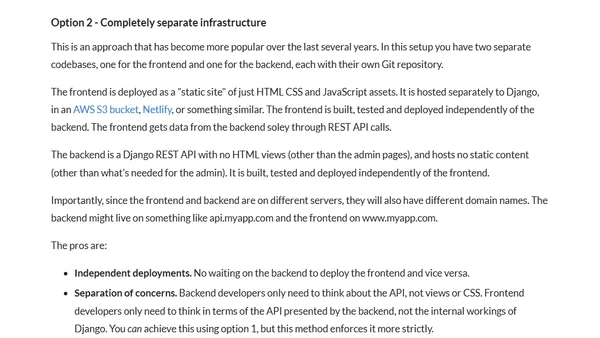 3 ways to deploy a Django backend with a React frontend