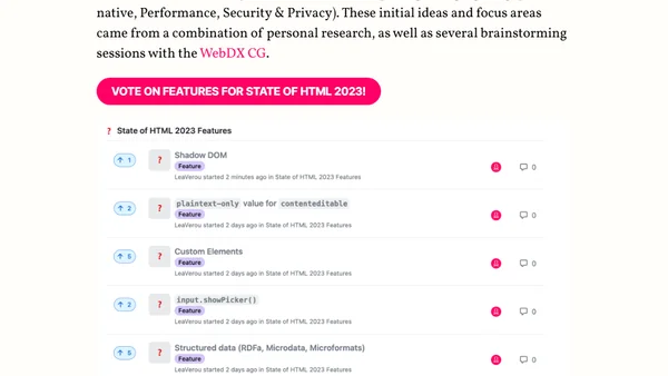 Help Design the Inaugural State of HTML Survey!