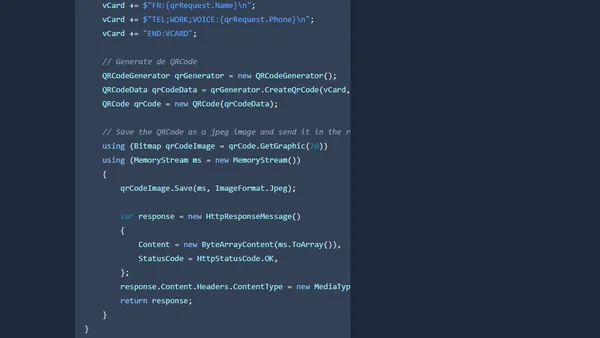 Create vCard QR Codes using Azure Functions