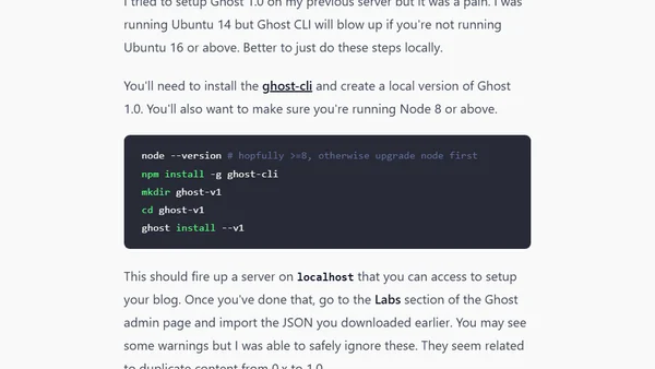 Easily upgrade Ghost 0.x to 2.0