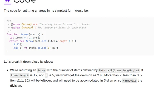 Split Array into `n` number of chunks