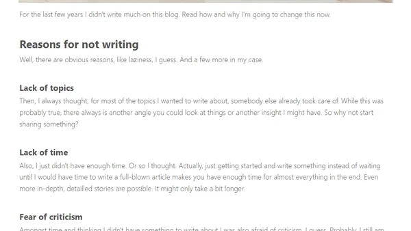 Sharing more and writing more often